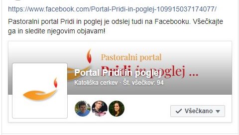 Portal <em>Pridi in poglej</em> tudi na <strong>Facebooku</strong> in <strong>Instagramu</strong>