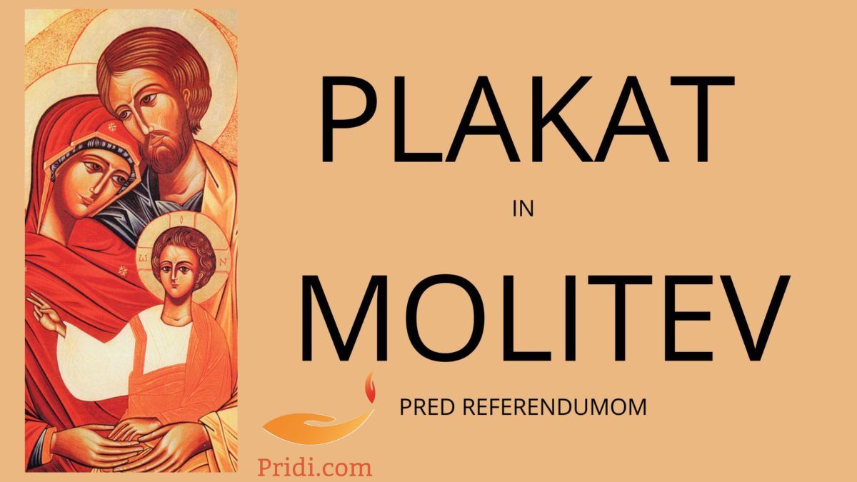 <strong>Plakat in podobica z molitvijo</strong> pred referendumom