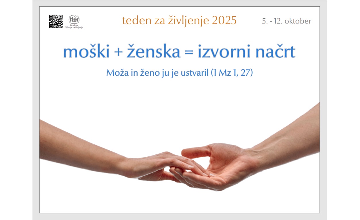 <strong>Teden za življenje</strong>: <moški + ženska = <em>izvorni načrt</em>