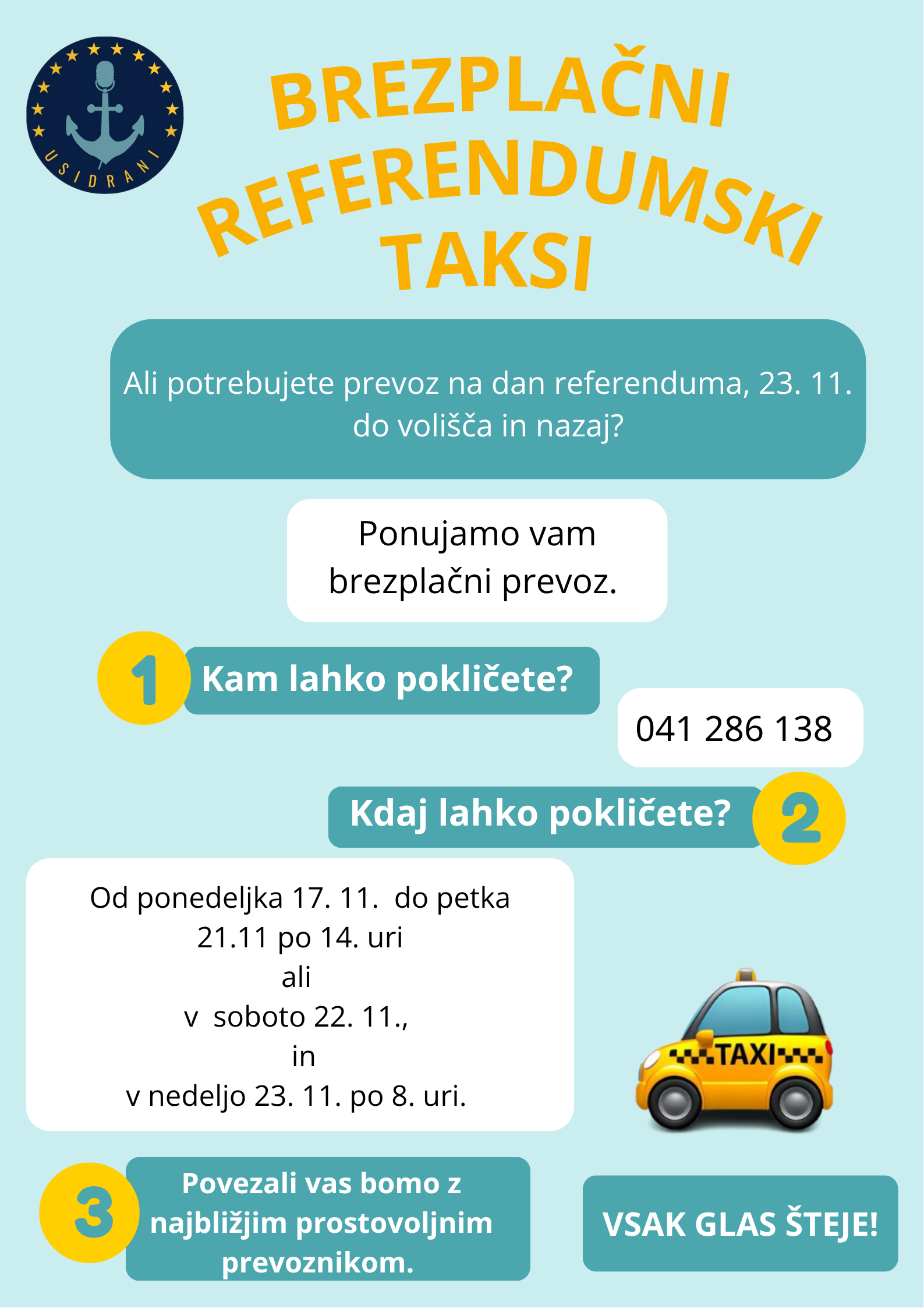 <strong>Plakat:</strong> <em>Referendumski taksi</em> – za plakatna mesta in župnije