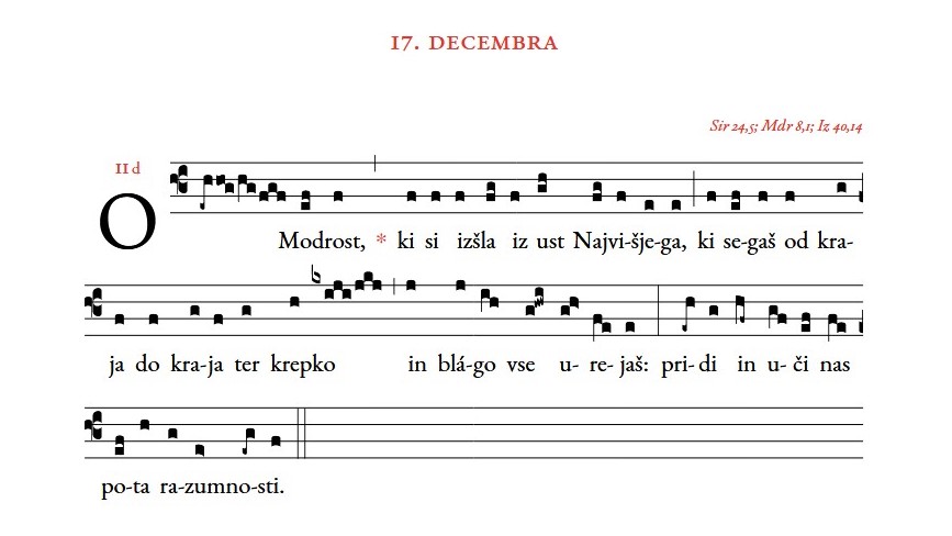 <strong>O-antifona</strong> na sredo, 17. decembra: <em>O Modrost, pridi in uči nas!</em>